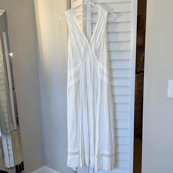 REISS Marcella Split Front Beach Midi Dress In White - Picture 8 of 12